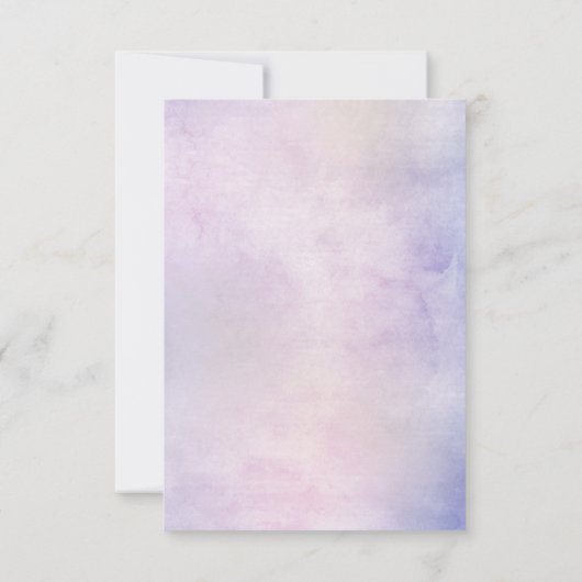 Light Blue Pink Hydrangeas en Eucalyptus bruiloft RSVP Kaartje (Achterkant)