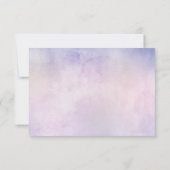 Light Blue Pink Hydrangeas en Eucalyptus bruiloft RSVP Kaartje (Achterkant)