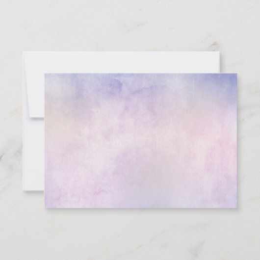 Light Blue Pink Hydrangeas en Eucalyptus bruiloft RSVP Kaartje (Achterkant)