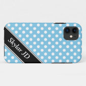 Light Blue Polka Dot gepersonaliseerd iPhone 5 Hoe Case-Mate iPhone Case (Achterkant (horizontaal))