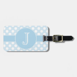 Light Blue Polka-Dot Monogramed Bagagelabel