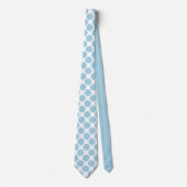 Light Blue Polka Dots on White Custom Necktie Stropdas (Voorkant)