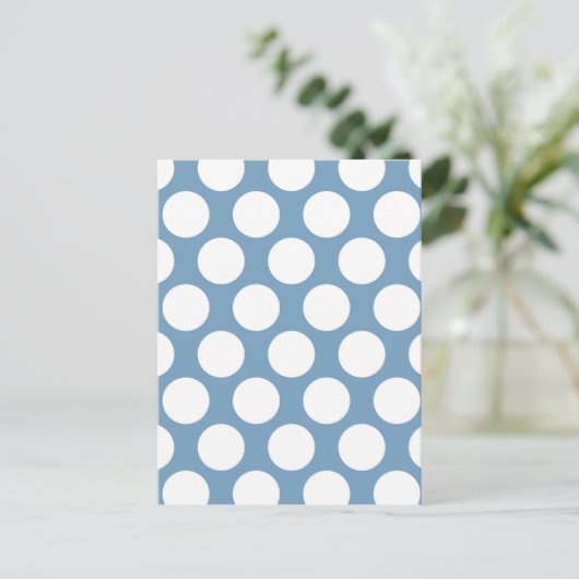 Light Blue Polkadot Briefkaart (Staand voorkant)