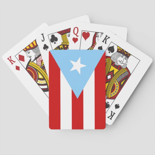Light Blue Puerto Rican Flag Pokerkaarten (Achterkant)