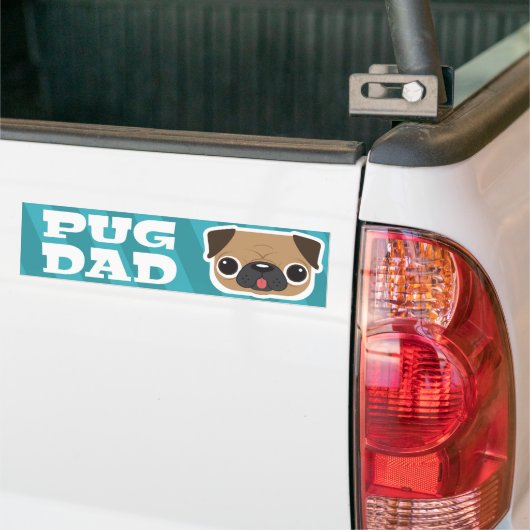 Light Blue Pug Dad Bumpersticker (Op Truck)