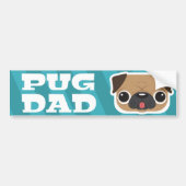 Light Blue Pug Dad Bumpersticker (Voorkant)