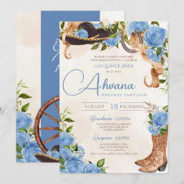 Light Blue Quinceanera Charro Western Roos Kaart