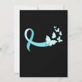 Light Blue Ribbon ButterflyCancer Awareness Kaart (Voorkant)