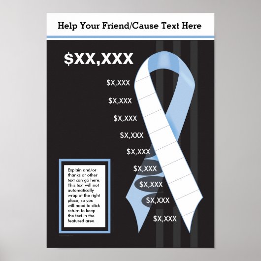 Light Blue Ribbon Fundraising Poster (Voorkant)