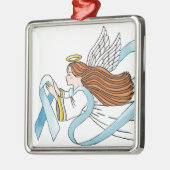 "Light Blue Ribbon" van bewustzijn Metalen Ornament (Links)