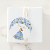 Light Blue Rozen Floral Quinceanera Dank u Bedankjes Labels (In situ)