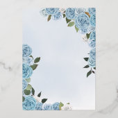 Light Blue Rozen Princess Quinceanera Real Gold Folie Uitnodiging (Achterkant)