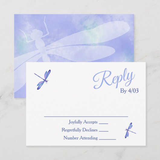 Light Blue RSVP Enclosure Cards Advieskaart (Voorkant / Achterkant)