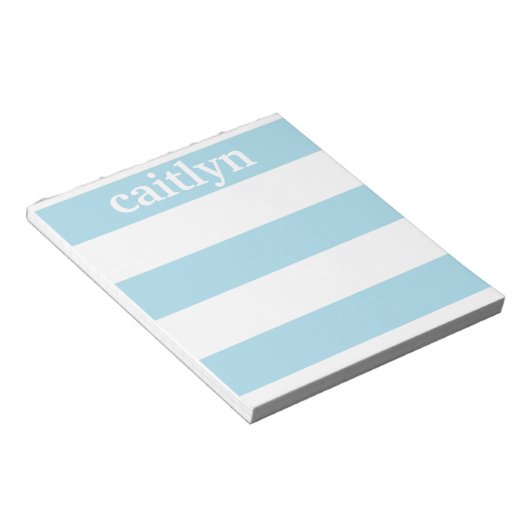 Light Blue Rugby Stripes Personeelsklaar Notitieblok (Schuin)