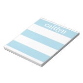 Light Blue Rugby Stripes Personeelsklaar Notitieblok (Linkerzijde)