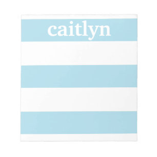 Light Blue Rugby Stripes Personeelsklaar Notitieblok