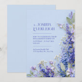 Light Blue Rustic Spring Lavender Frame Kaart (Voorkant / Achterkant)