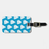 Light Blue Sailboat Patroon Bagagelabel (Voorkant horizontaal)
