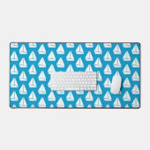 Light Blue Sailboat Patroon Bureaumat (Keyboard & Muis)