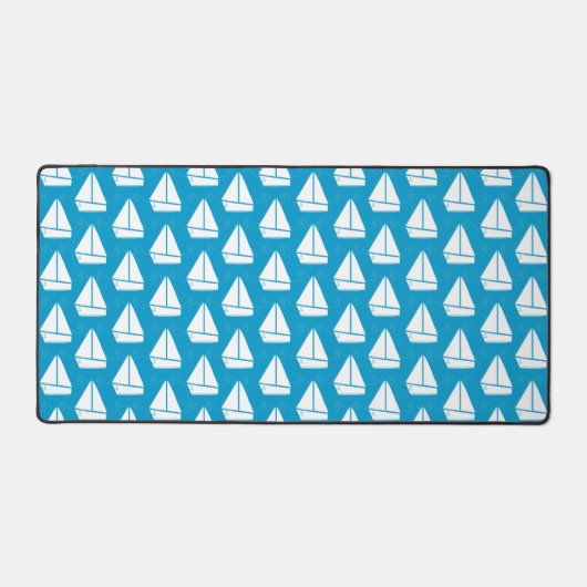 Light Blue Sailboat Patroon Bureaumat (Voorkant)