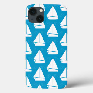 Light Blue Sailboat Patroon Case-Mate iPhone Case