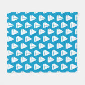 Light Blue Sailboat Patroon Fleece Deken (Voorkant (Horizontaal))