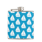 Light Blue Sailboat Patroon Heupfles (Voorkant)