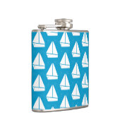 Light Blue Sailboat Patroon Heupfles (Rechts)