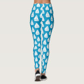 Light Blue Sailboat Patroon Leggings (Achterkant)