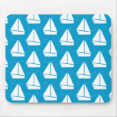 Light Blue Sailboat Patroon Muismat (Voorkant)