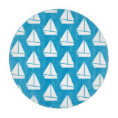 Light Blue Sailboat Patroon Snijplank (Voorkant)