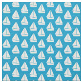 Light Blue Sailboat Patroon Stof (Swatch)