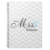 Light Blue Scribged Heart Future Mrs Wedding Notitieboek (Voorkant)