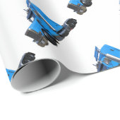 Light Blue Semi Truck in Three Quarter Uitzicht Cadeaupapier (Rol Hoek)