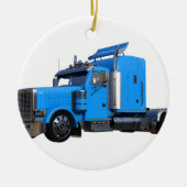 Light Blue Semi Truck in Three Quarter Uitzicht Keramisch Ornament (Voorkant)