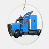 Light Blue Semi Truck in Three Quarter Uitzicht Keramisch Ornament (Links)