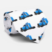 Light Blue Semi Truck in Three Quarter Uitzicht Stropdas (Opgerold)