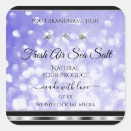 Light Blue Shimmer Glitter Product Labels Diamonds