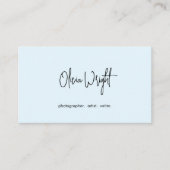 Light Blue Signature Script, Modern Professional Visitekaartje (Voorkant)
