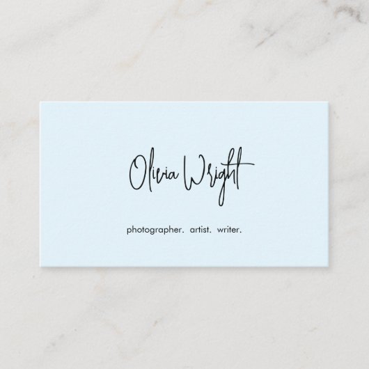 Light Blue Signature Script, Modern Professional Visitekaartje (Voorkant)