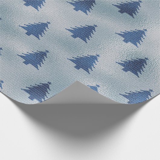 Light Blue Silent Night-kerstboom Cadeaupapier (Hoek)