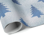 Light Blue Silent Night-kerstboom Cadeaupapier (Rol Hoek)