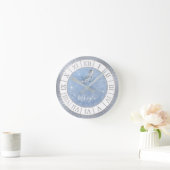 Light Blue Silver Glass Shoe Cinderella Princess Ronde Klok (Huis)