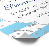 Light Blue Silver Glitter First Community Welcome Poster (Hoek)