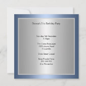 Light Blue Silver Party-uitnodiging Kaart (Achterkant)