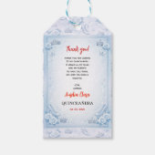 Light Blue Silver Princess Quinceanera Birthday Cadeaulabel (Voorkant)