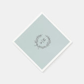 Light Blue Simple Elegant Laurel Wreatmonogram Servet (Hoek)