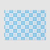 Light Blue Snowflake Checkered Pattern Kerstmis Tissuepapier (Voorkant)