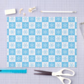 Light Blue Snowflake Checkered Pattern Kerstmis Tissuepapier (Craft)