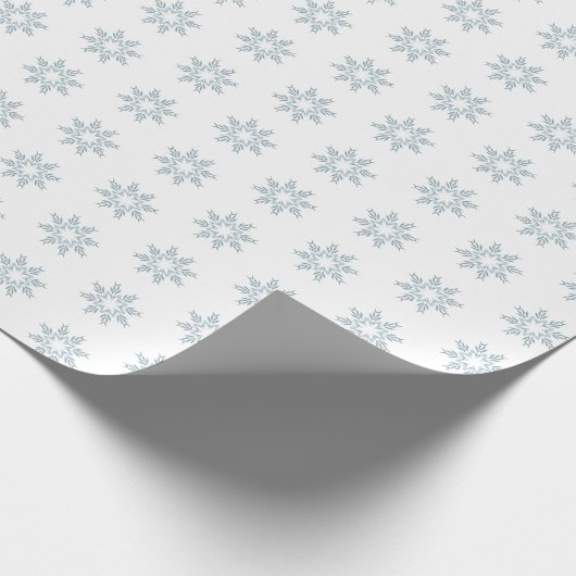 Light Blue Snowflake gift Cadeaupapier (Hoek)